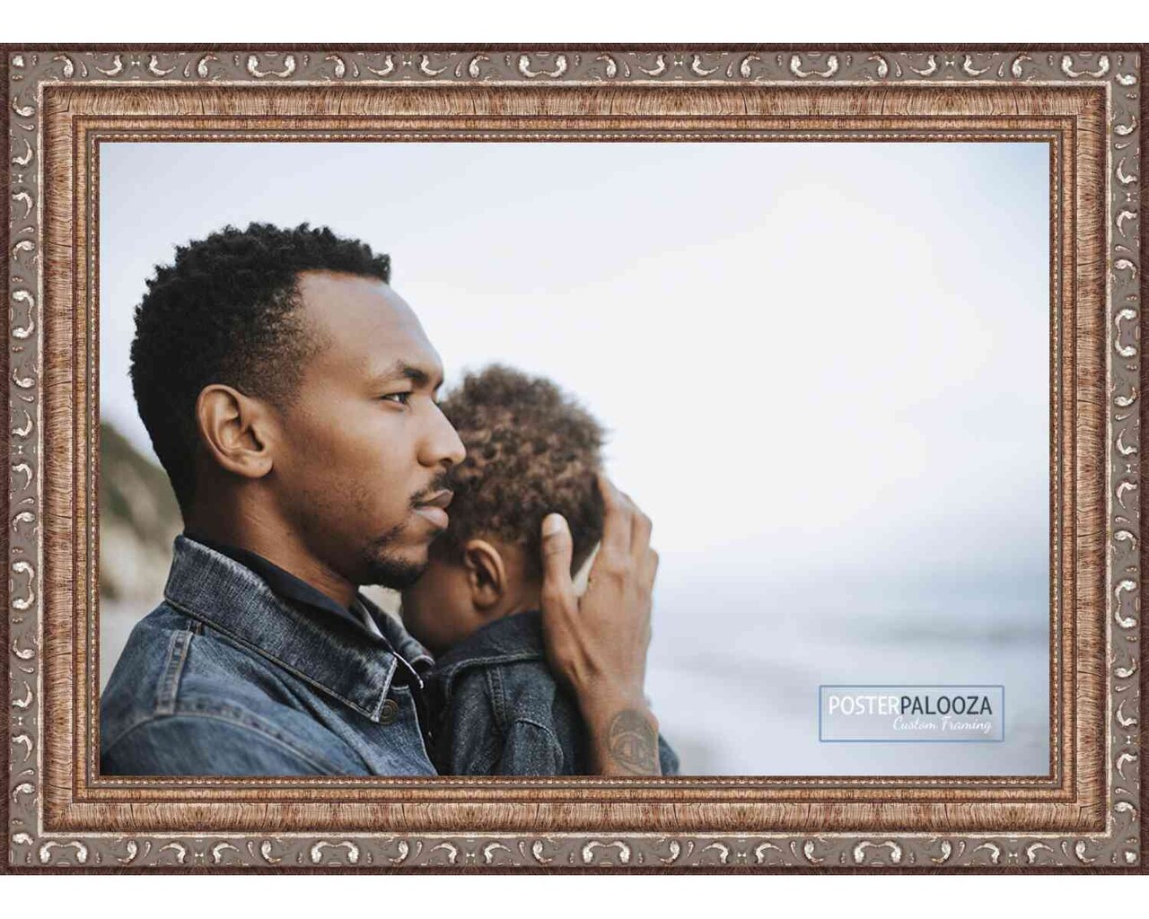 Deco Silver Picture Frame - UV Acrylic, Foam Board Backing, Hanging Hardware